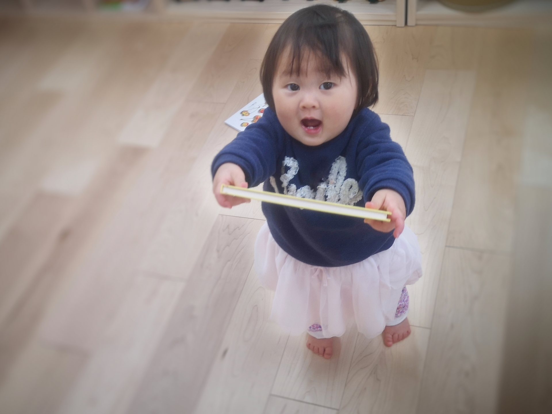 「読んで」と本を持ってくる赤ちゃん