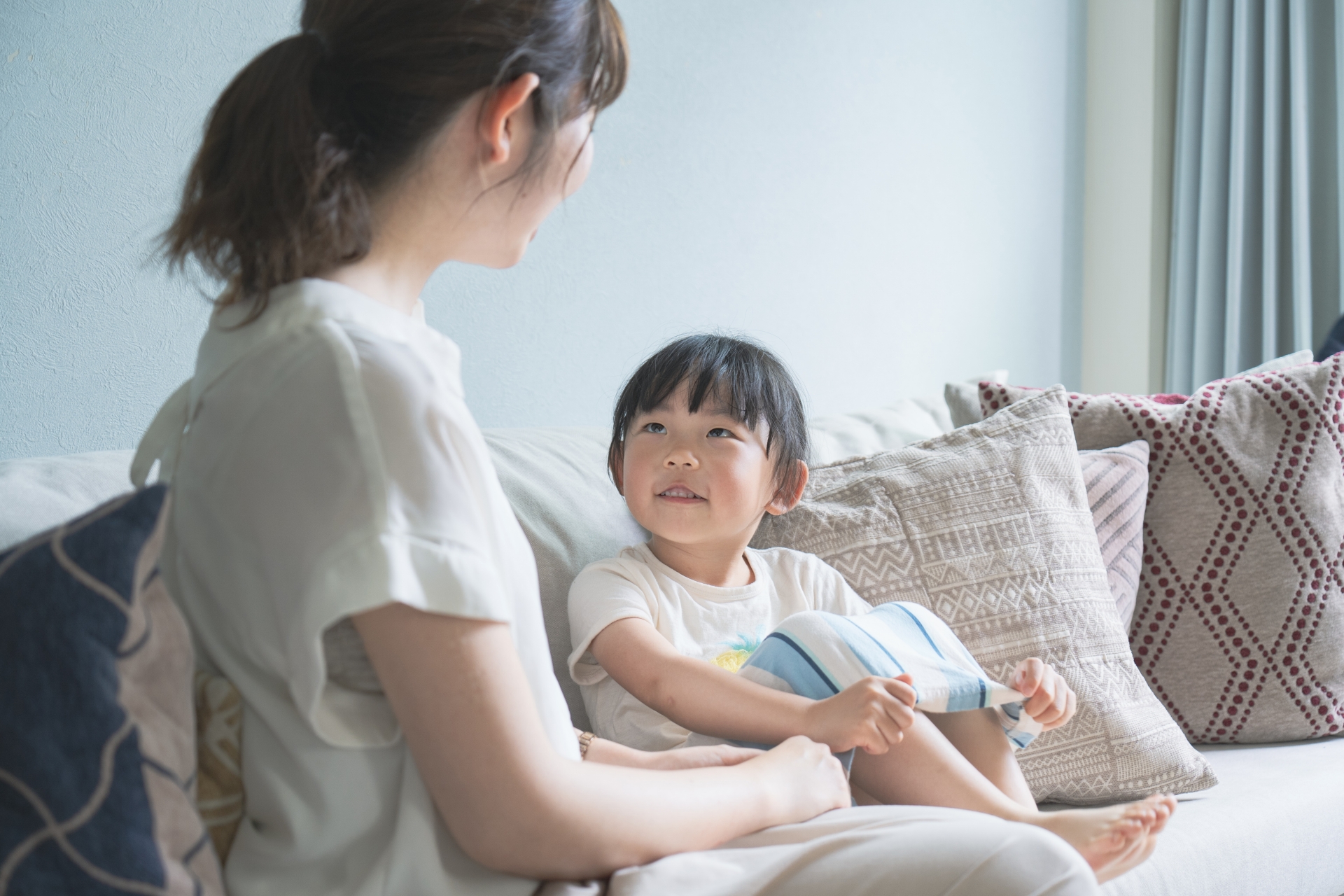 一緒に考える親子