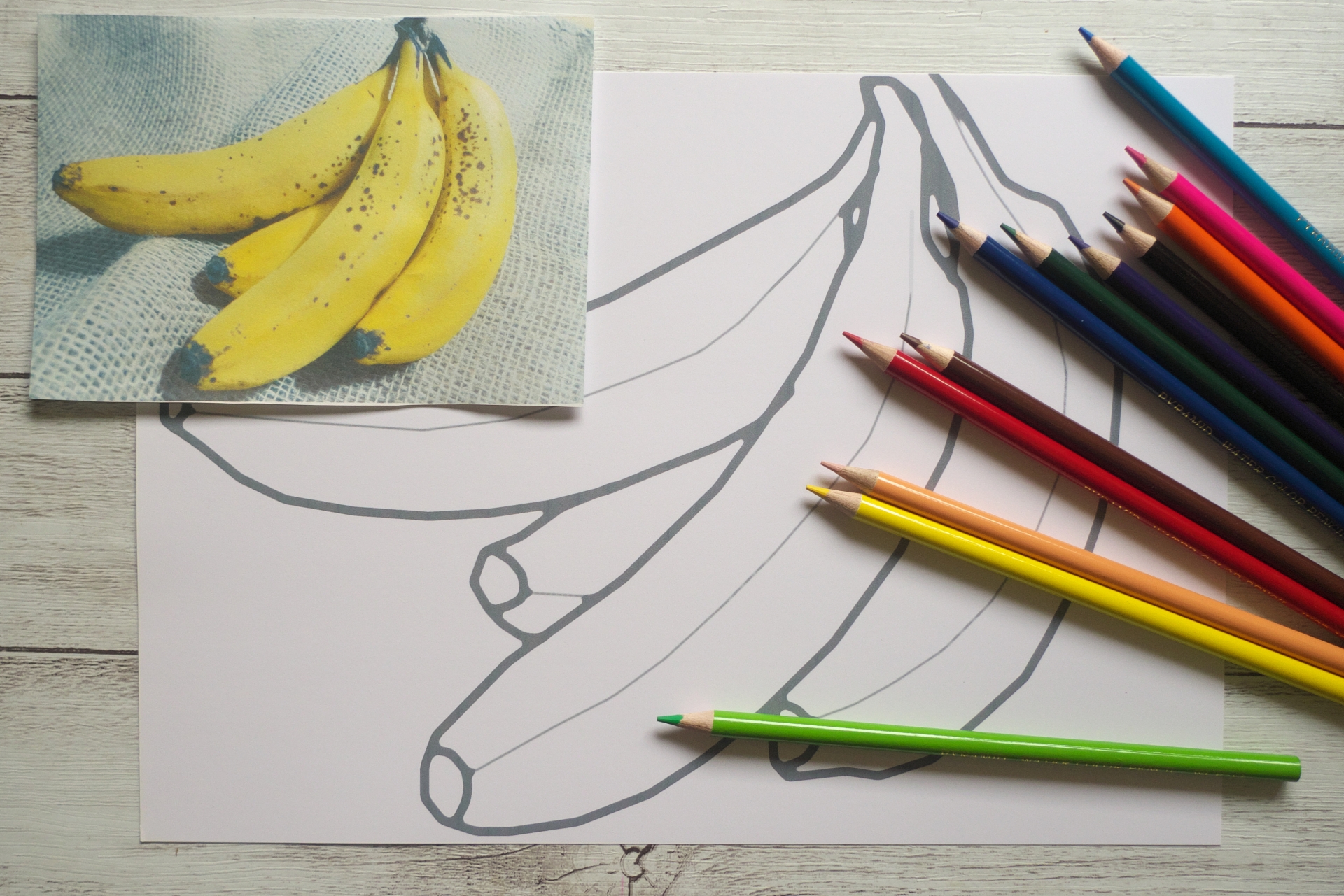 バナナと塗り絵