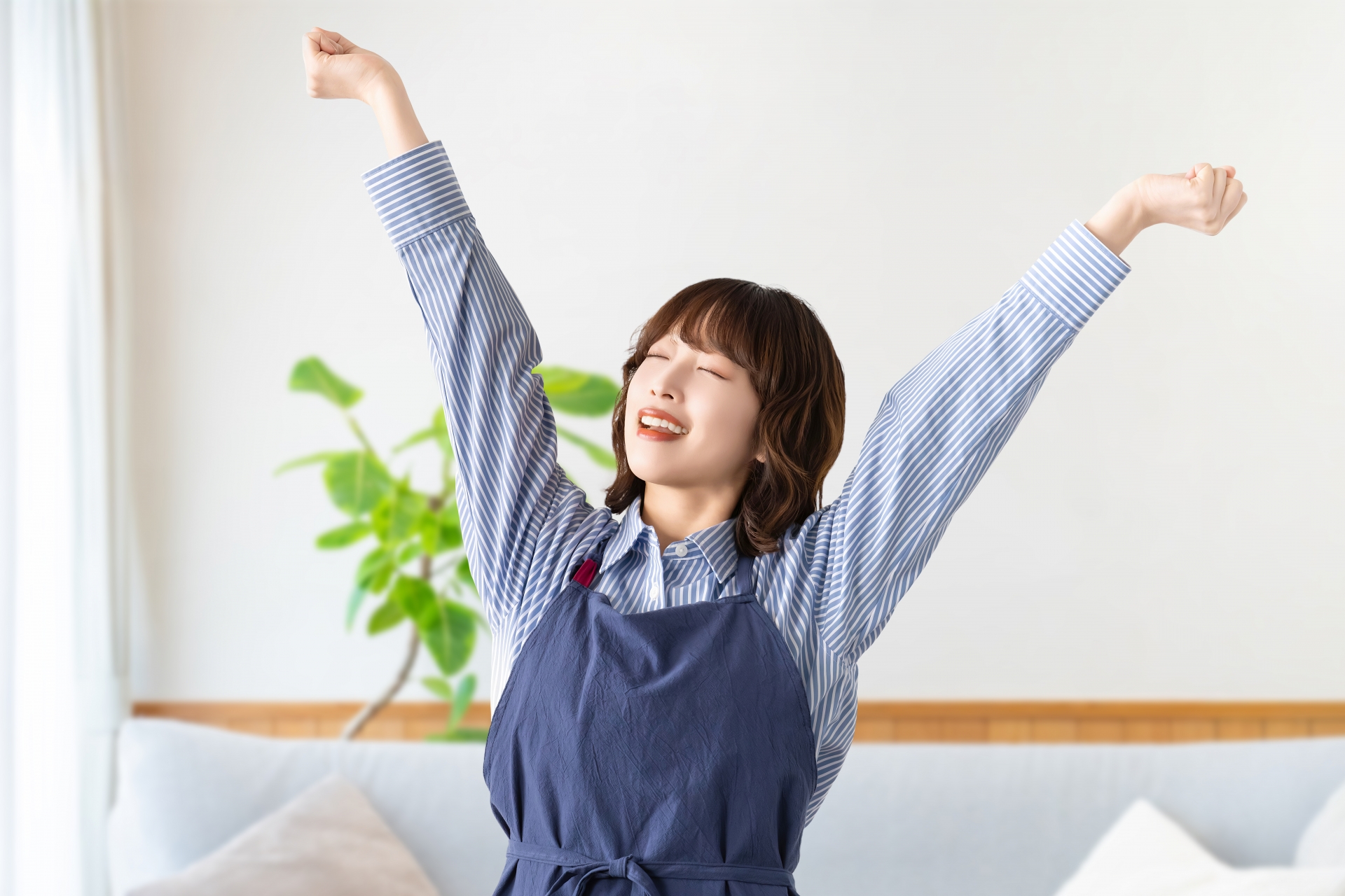 のびのびするママ