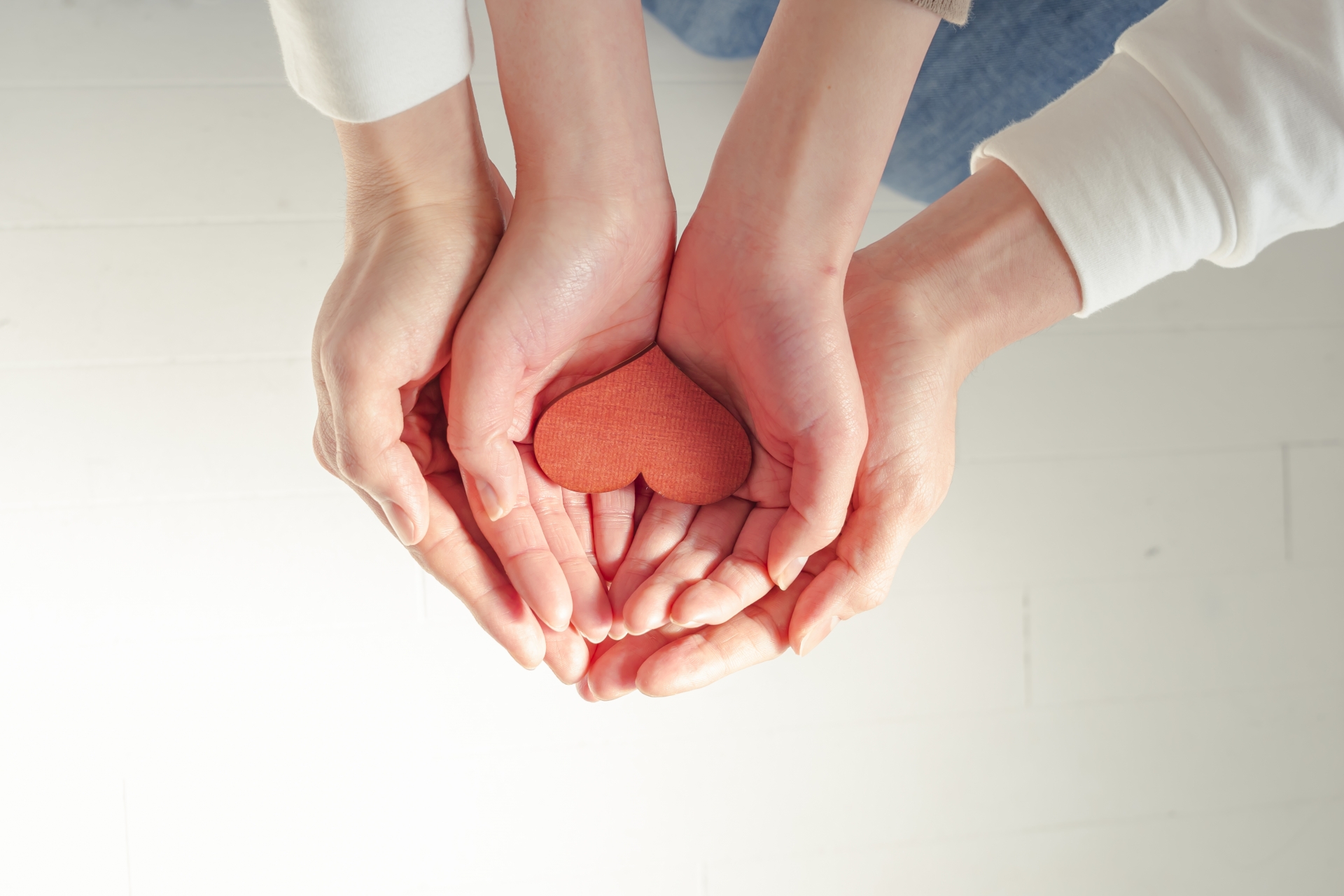 親子でハートをもつ