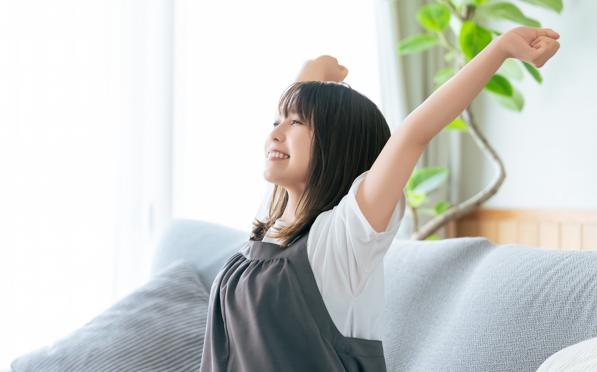 のびのびするママ