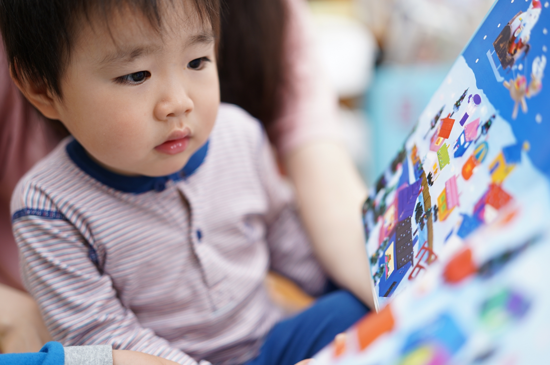 絵本をみる男の子